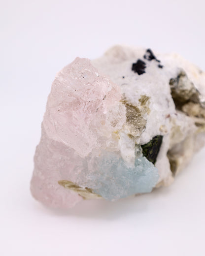 Morganite, Aquamarine, Feldspar & Schorl