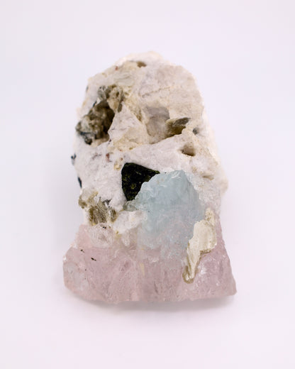 Morganite, Aquamarine, Feldspar & Schorl
