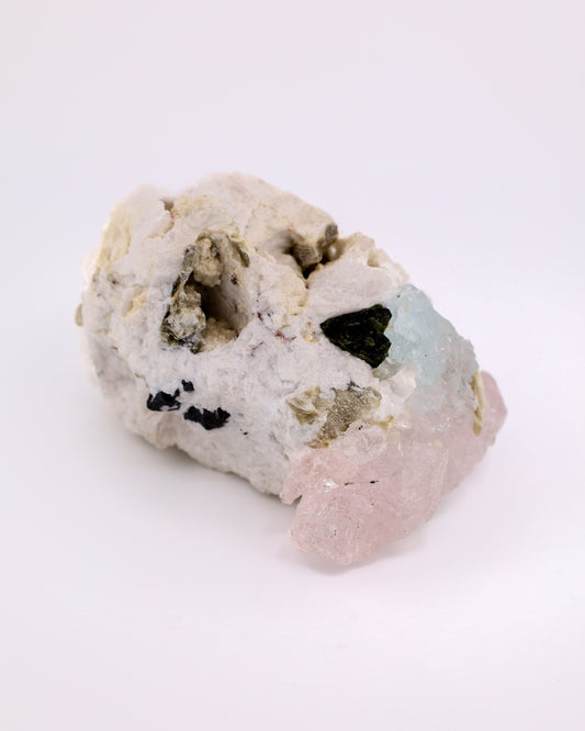 Morganite, Aquamarine, Feldspar & Schorl