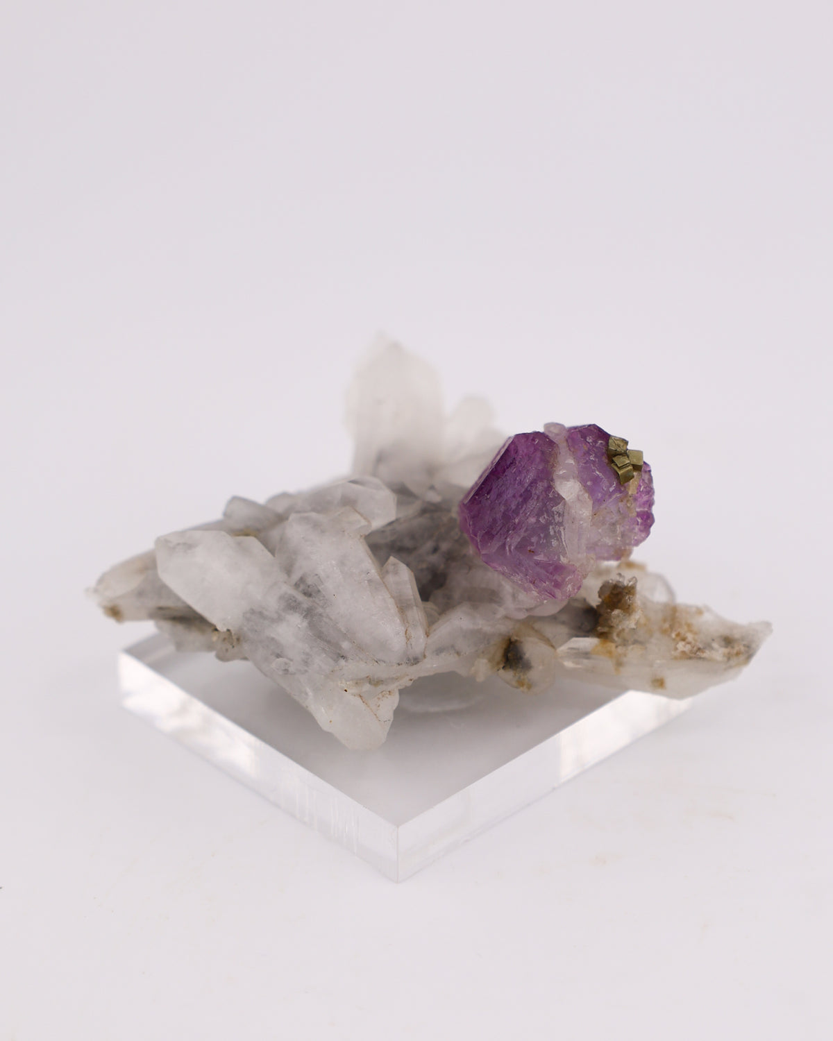 Purple Fluorite with Pyrite & Quartz Matrix