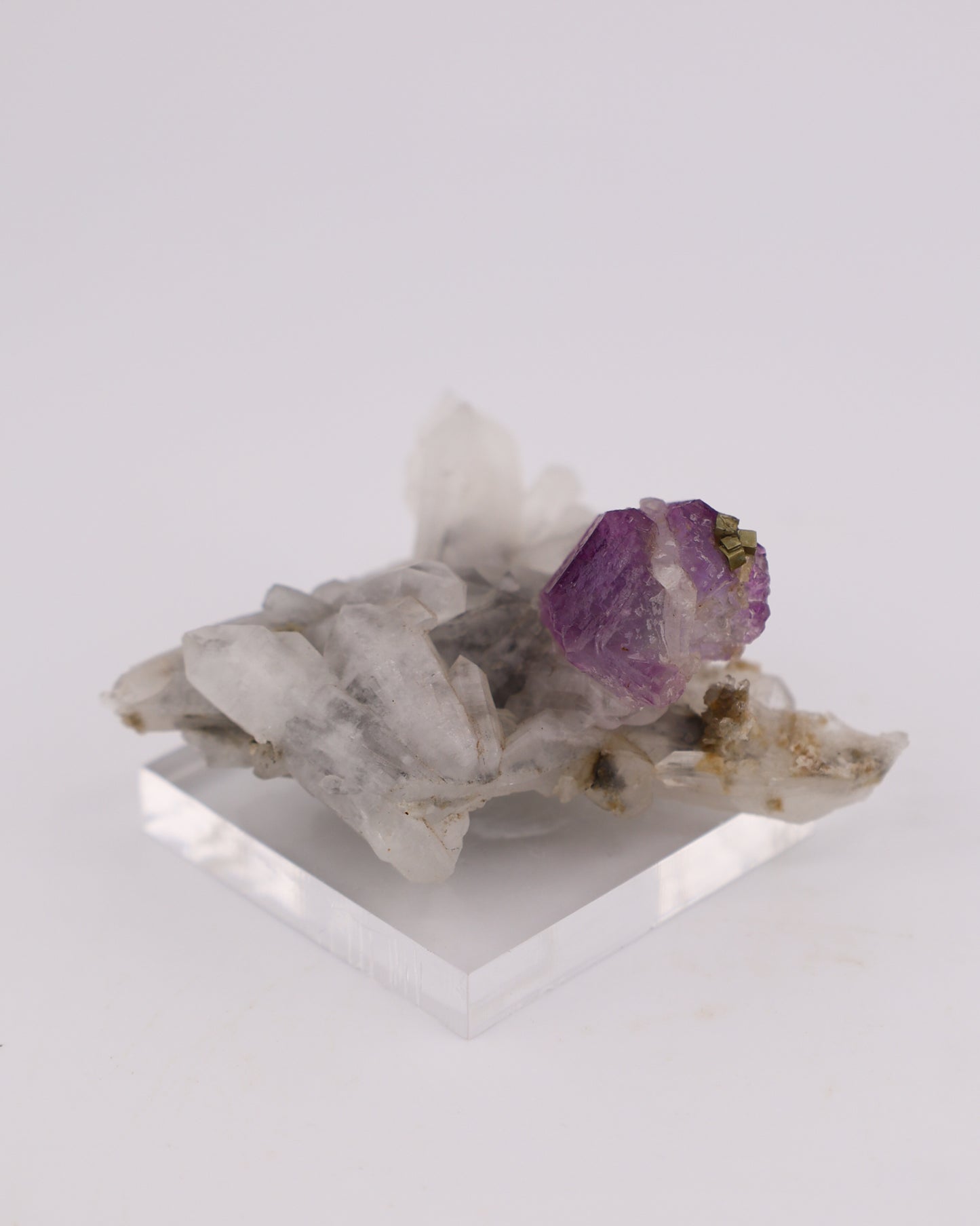 Purple Fluorite with Pyrite & Quartz Matrix