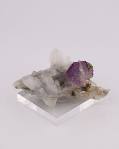 Purple Fluorite with Pyrite & Quartz Matrix