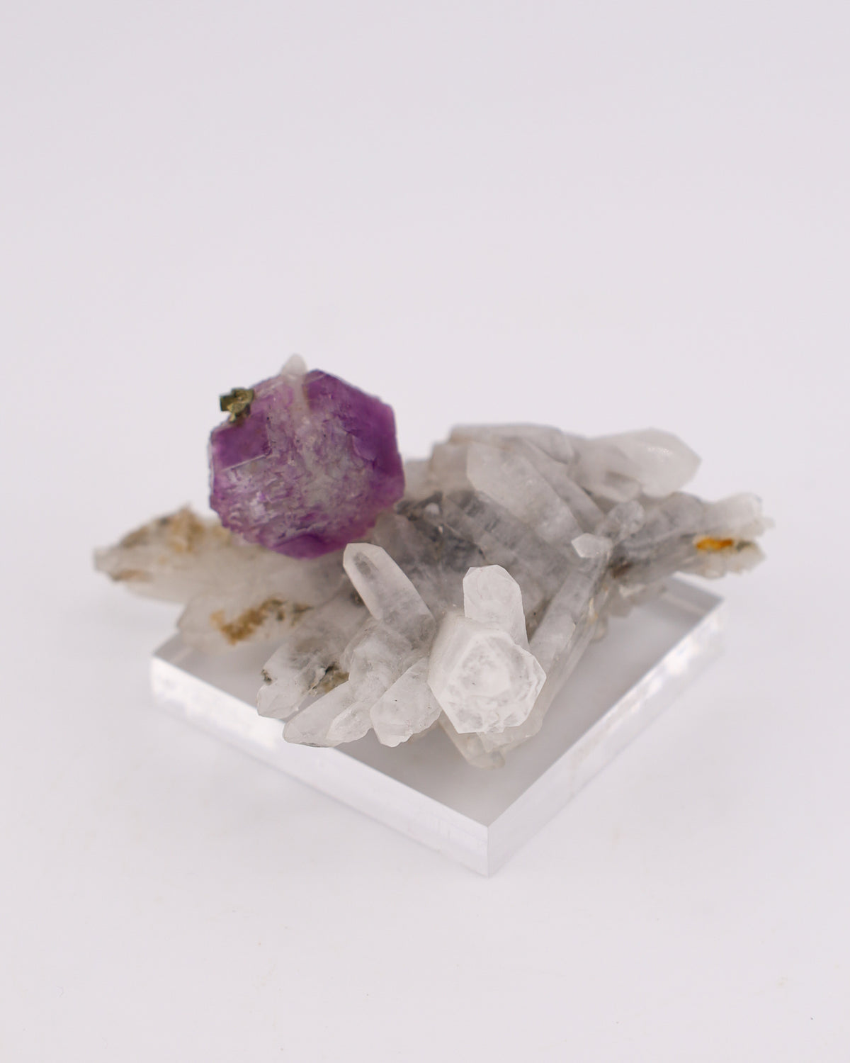 Purple Fluorite with Pyrite & Quartz Matrix