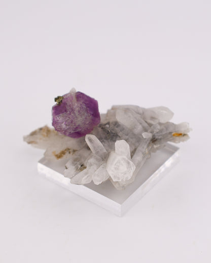 Purple Fluorite with Pyrite & Quartz Matrix