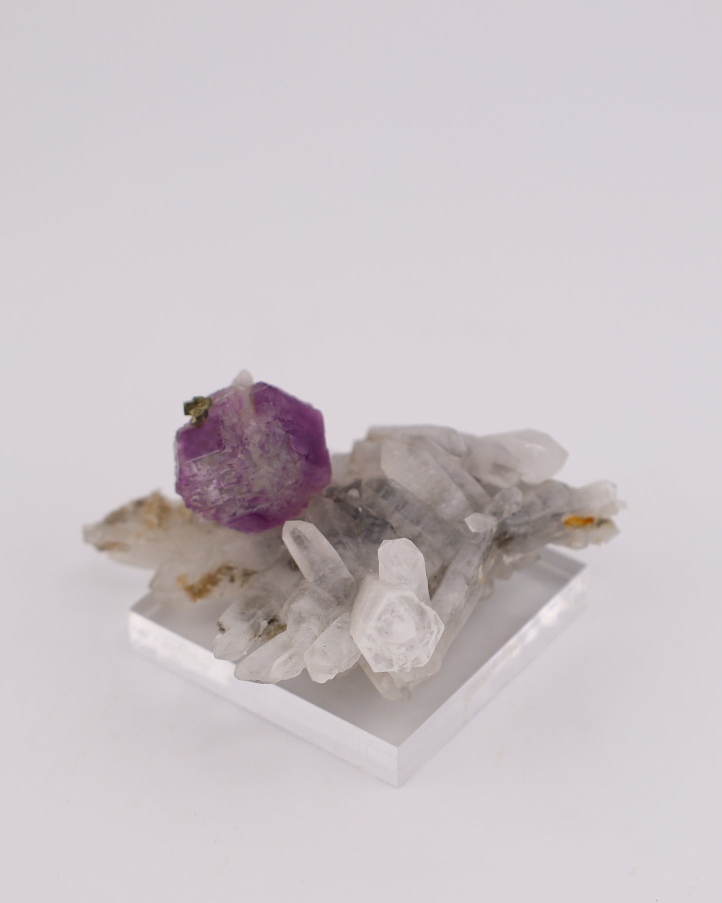 Purple Fluorite with Pyrite & Quartz Matrix