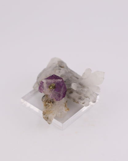 Purple Fluorite with Pyrite & Quartz Matrix