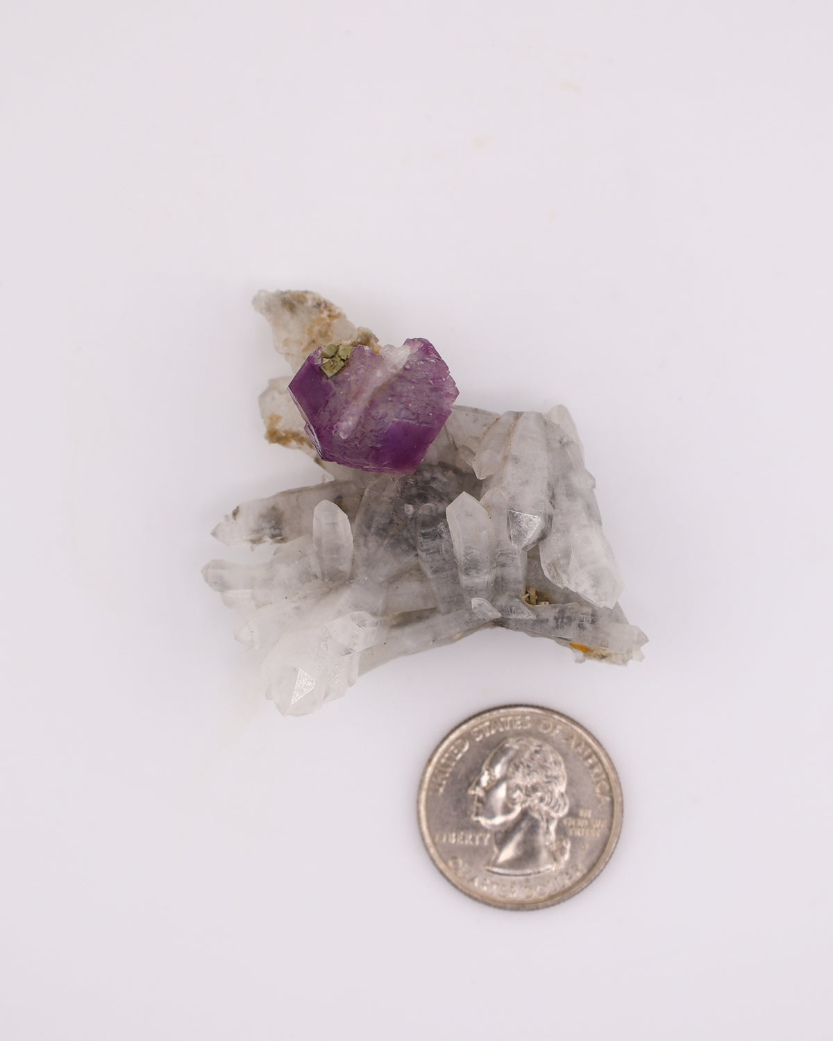 Purple Fluorite with Pyrite & Quartz Matrix