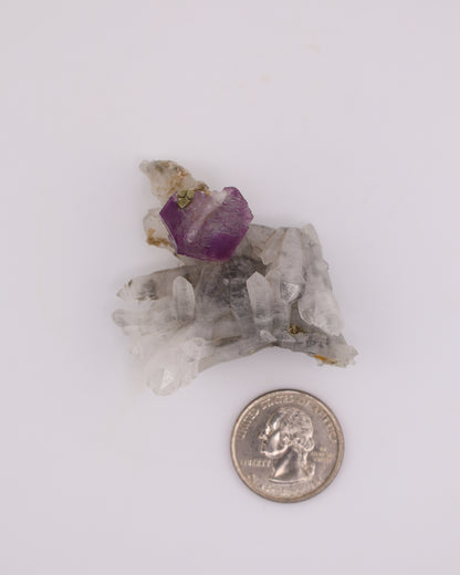 Purple Fluorite with Pyrite & Quartz Matrix