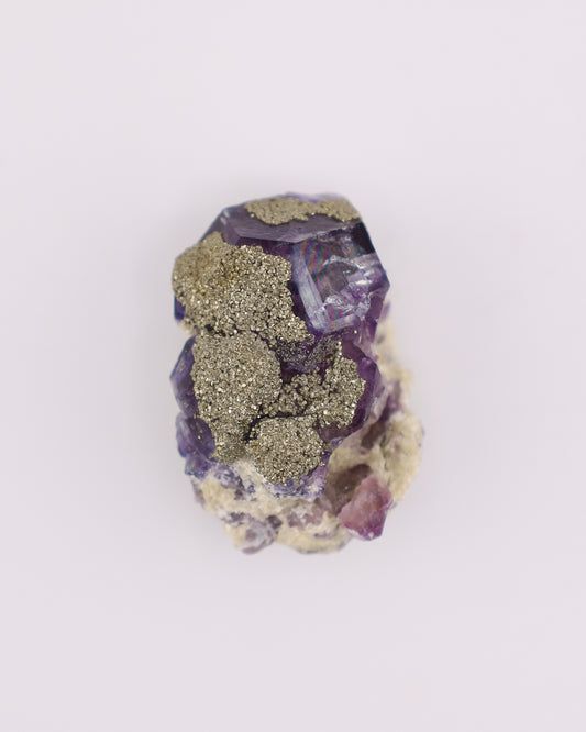Purple Fluorite with Pyrite