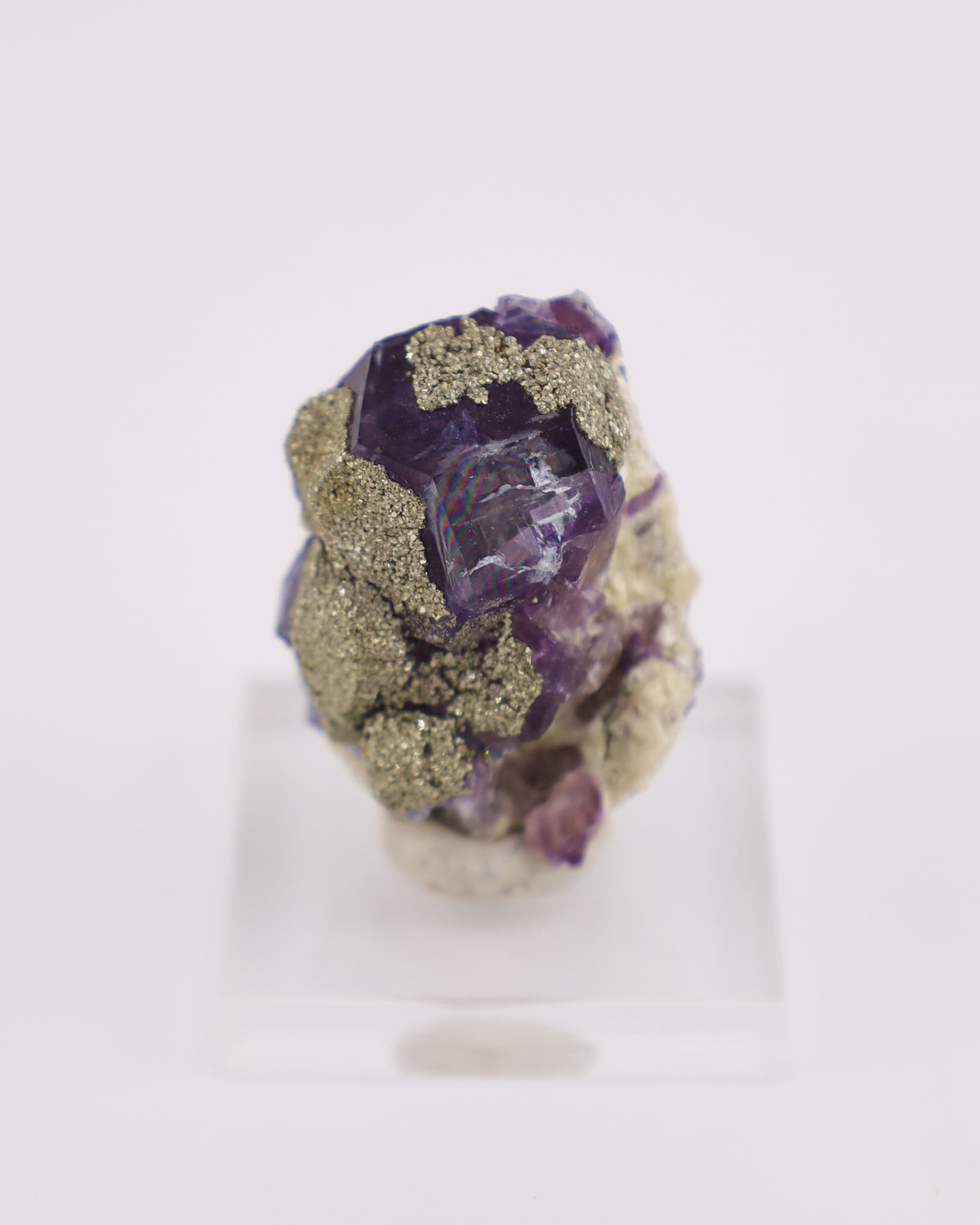 Purple Fluorite with Pyrite
