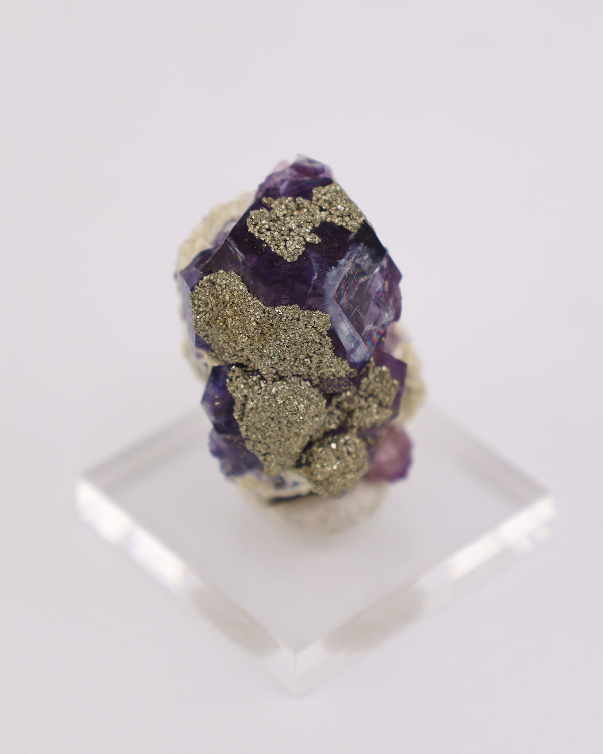 Purple Fluorite with Pyrite