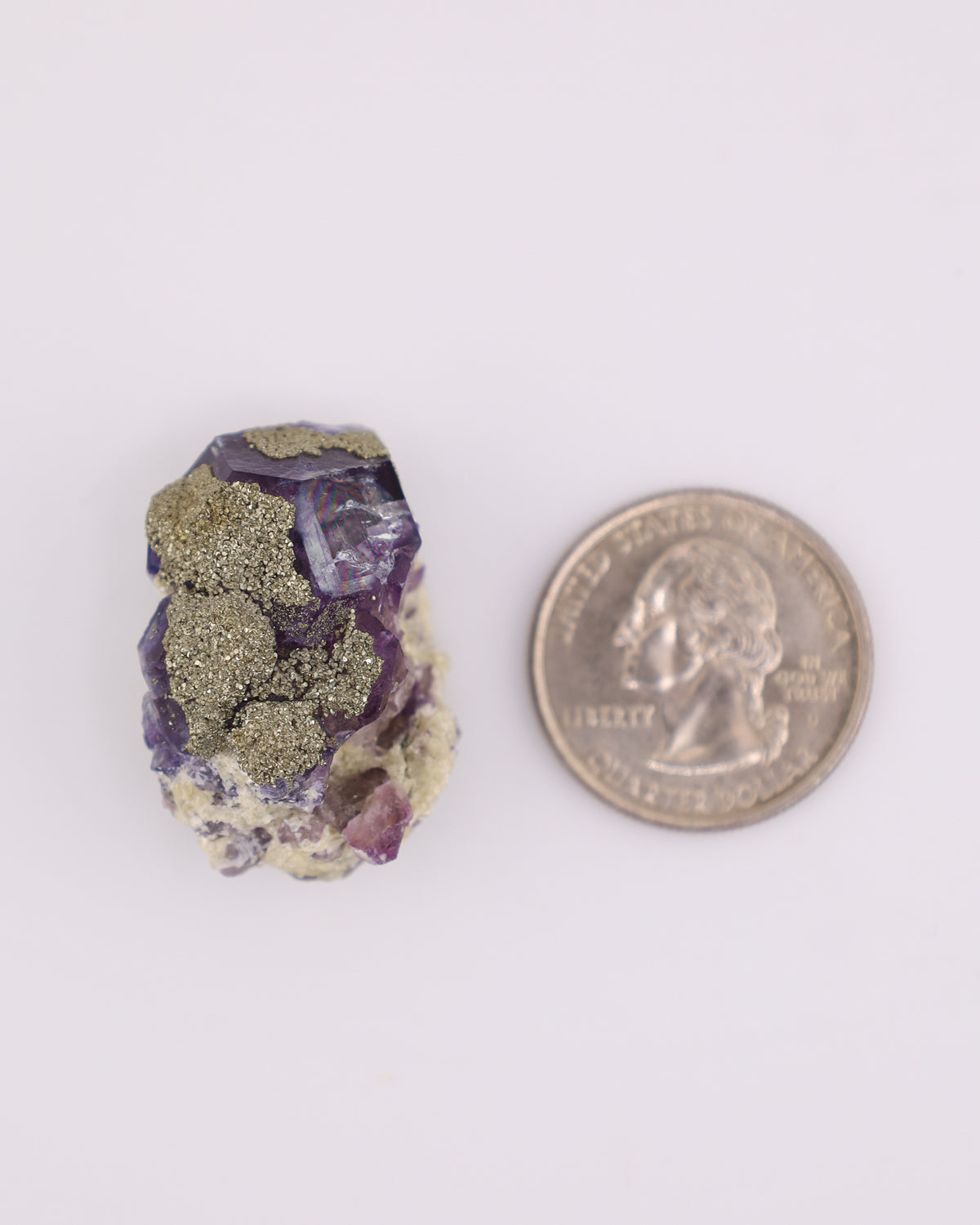Purple Fluorite with Pyrite