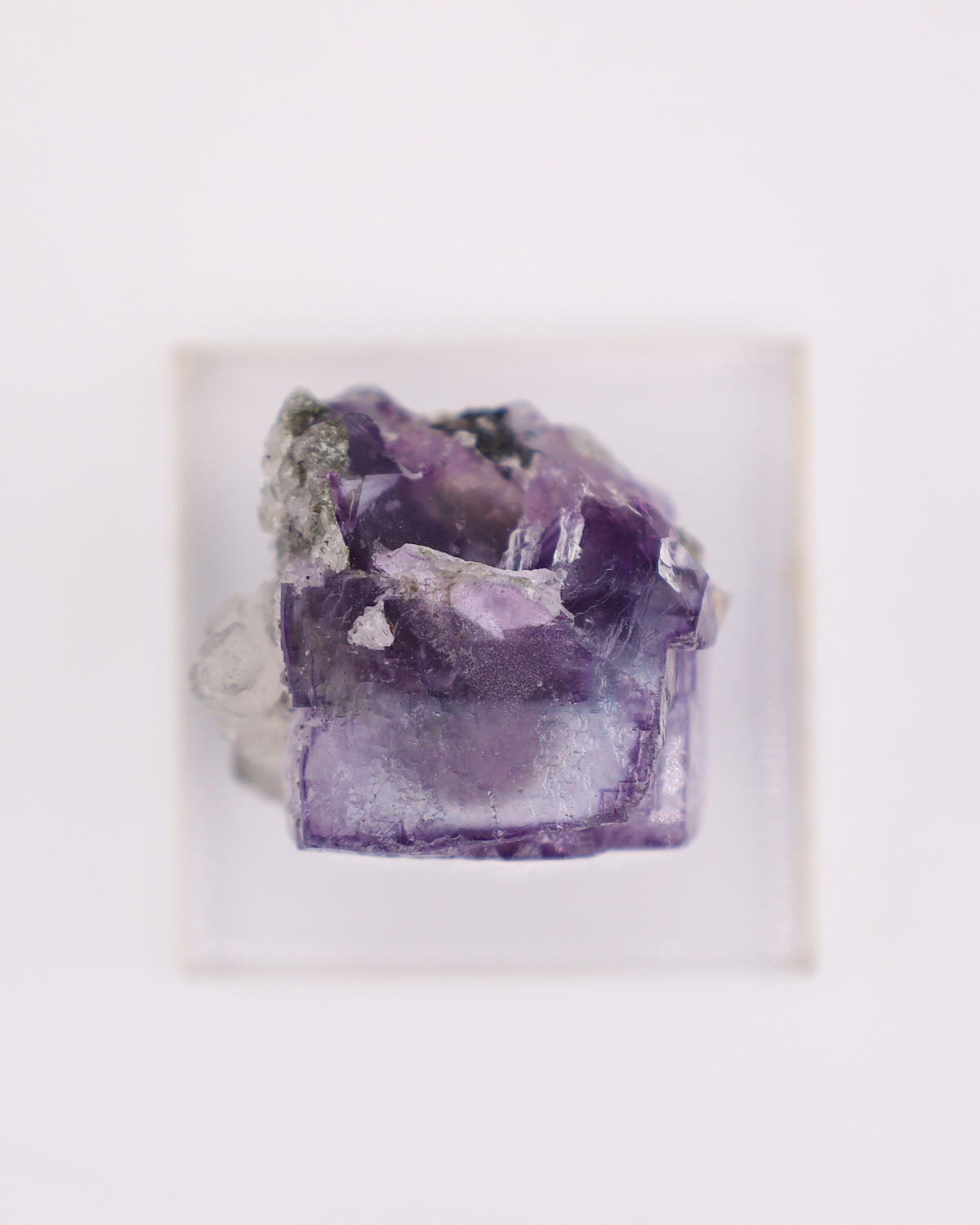 Cubed Purple Fluorite Phantom with Calcite