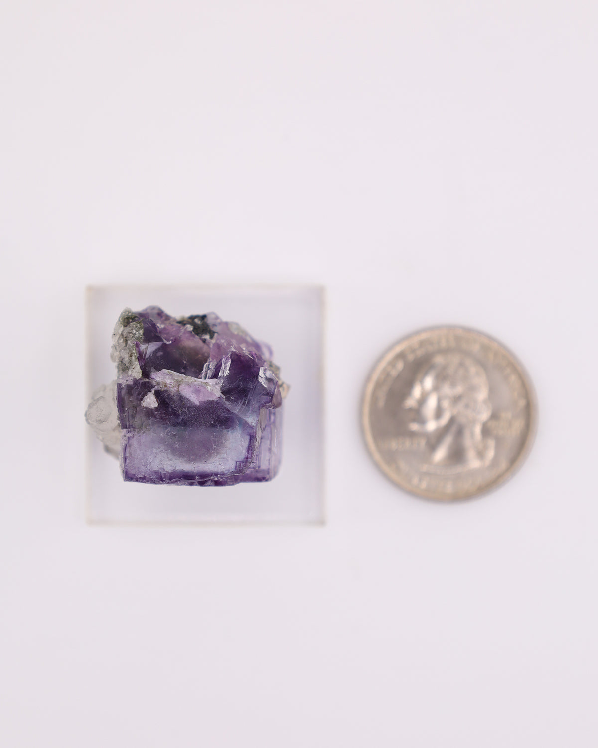 Cubed Purple Fluorite Phantom with Calcite