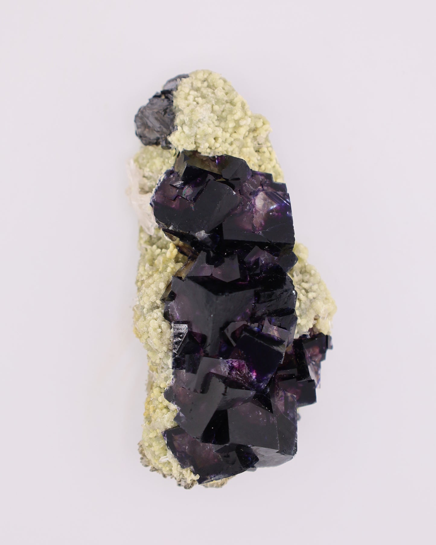 Deep Purple Red Fluorite with Dolomite & Pyrite Matrix