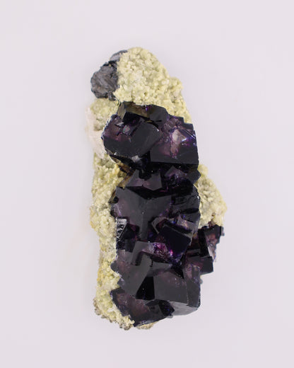 Deep Purple Red Fluorite with Dolomite & Pyrite Matrix
