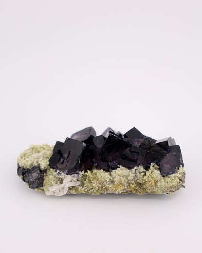 Deep Purple Red Fluorite with Dolomite & Pyrite Matrix