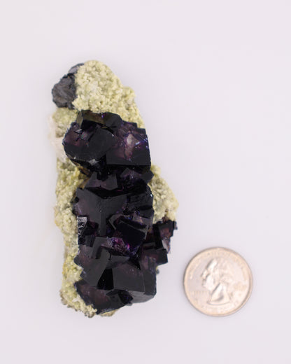 Deep Purple Red Fluorite with Dolomite & Pyrite Matrix