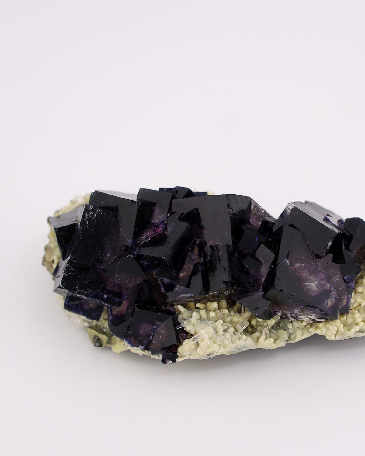Deep Purple Red Fluorite with Dolomite & Pyrite Matrix