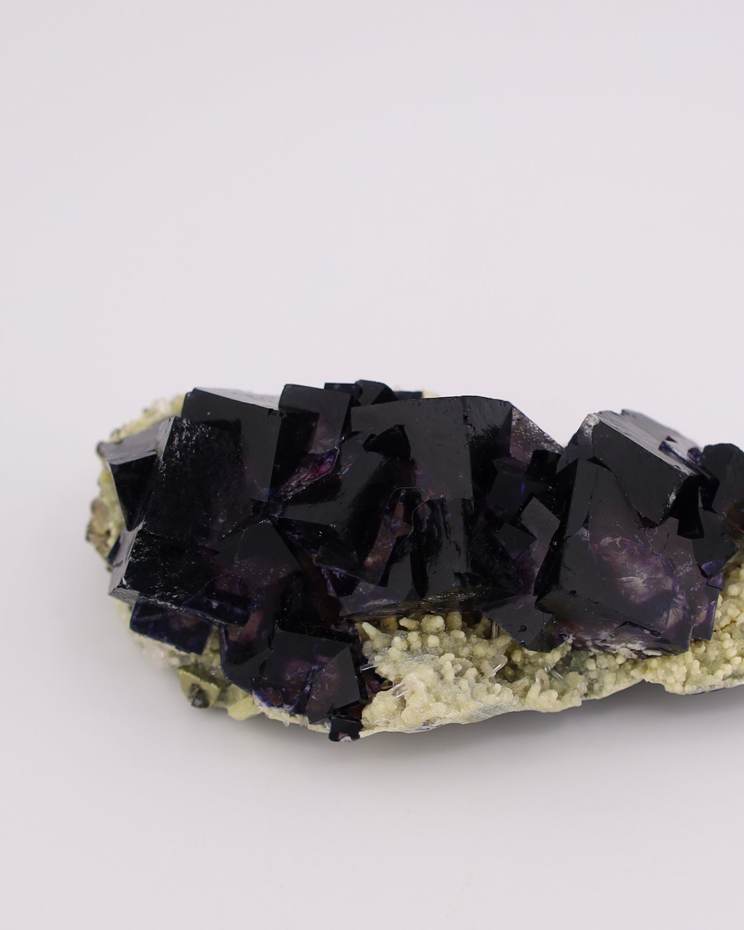 Deep Purple Red Fluorite with Dolomite & Pyrite Matrix