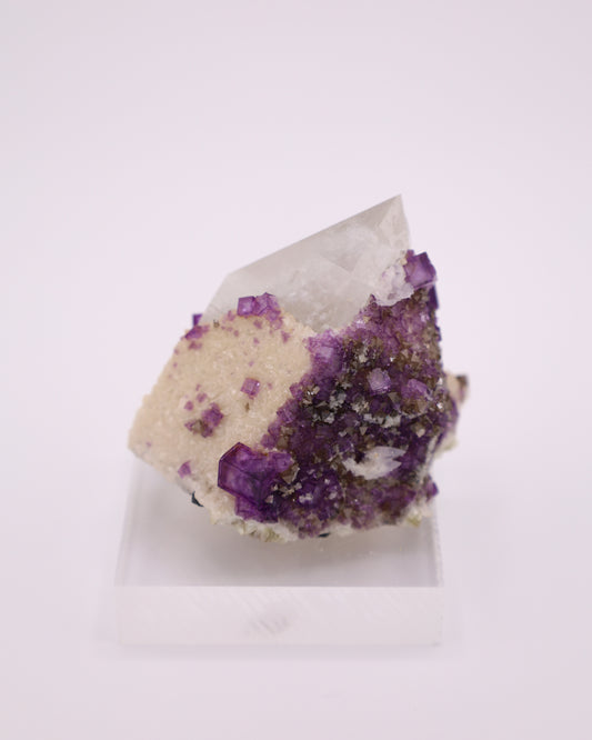 Quartz with Purple Fluorite & Muscovite