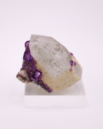 Quartz with Purple Fluorite & Muscovite