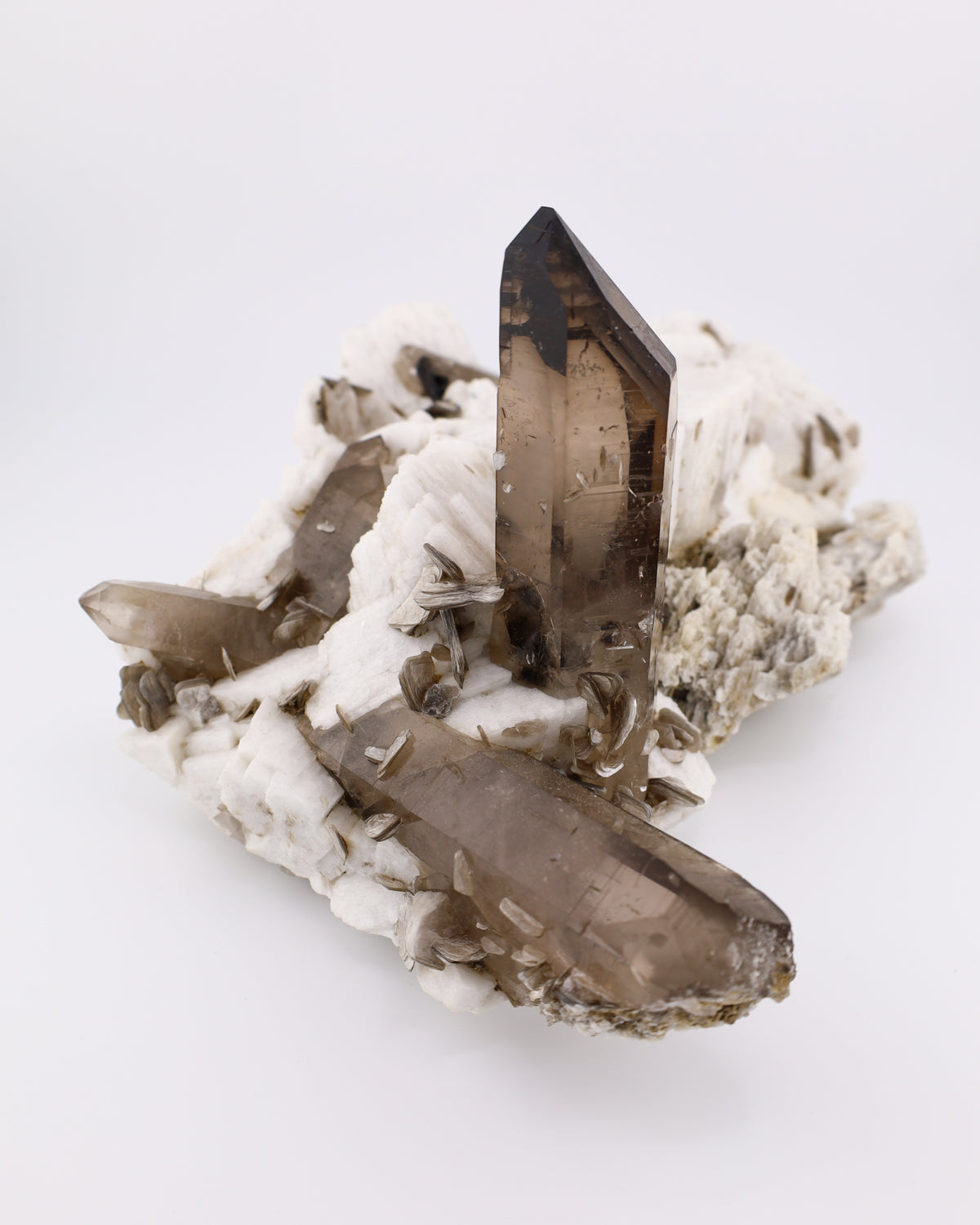 Smoky Quartz with Albite & Feldspar