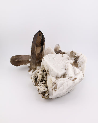 Smoky Quartz with Albite & Feldspar
