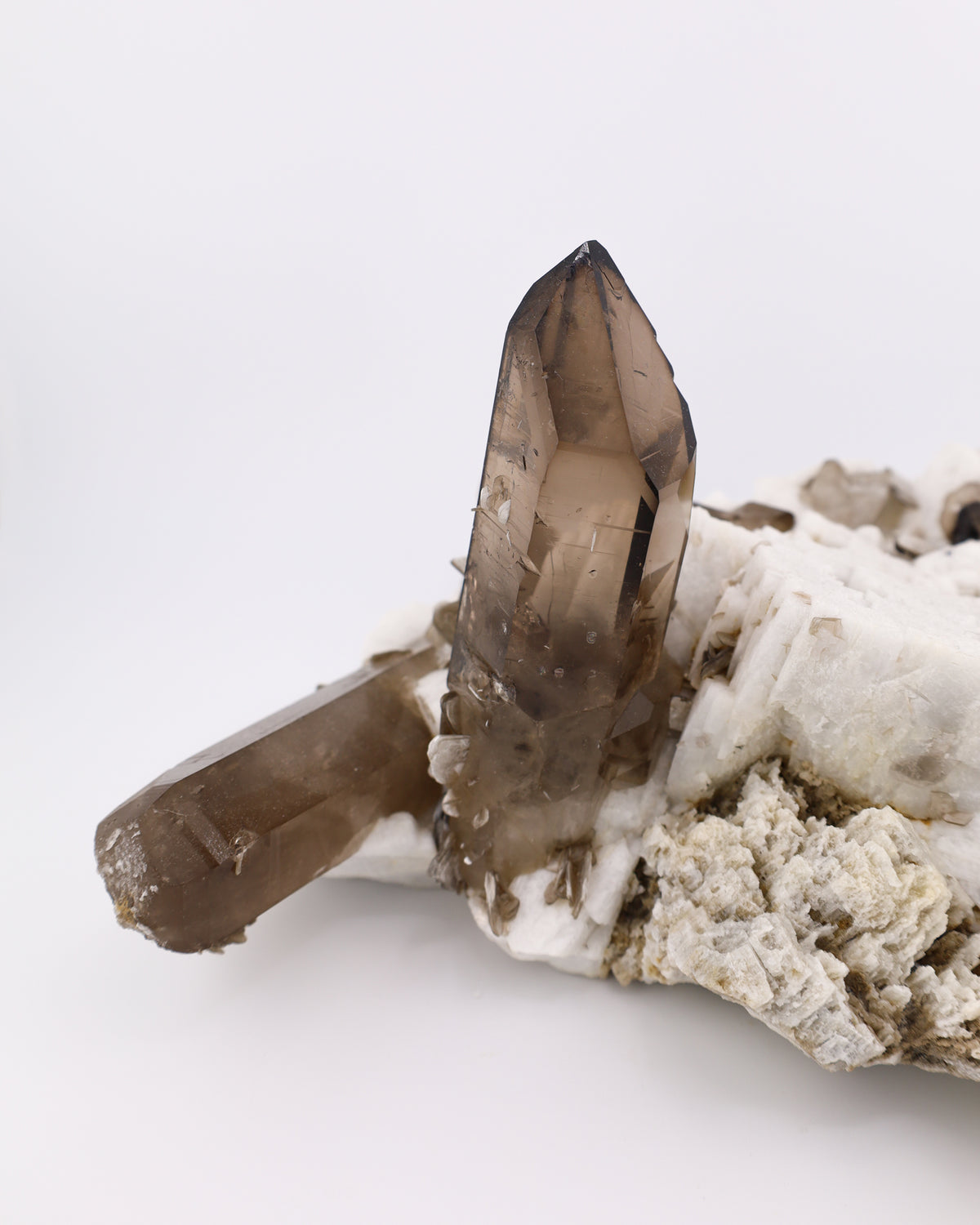 Smoky Quartz with Albite & Feldspar