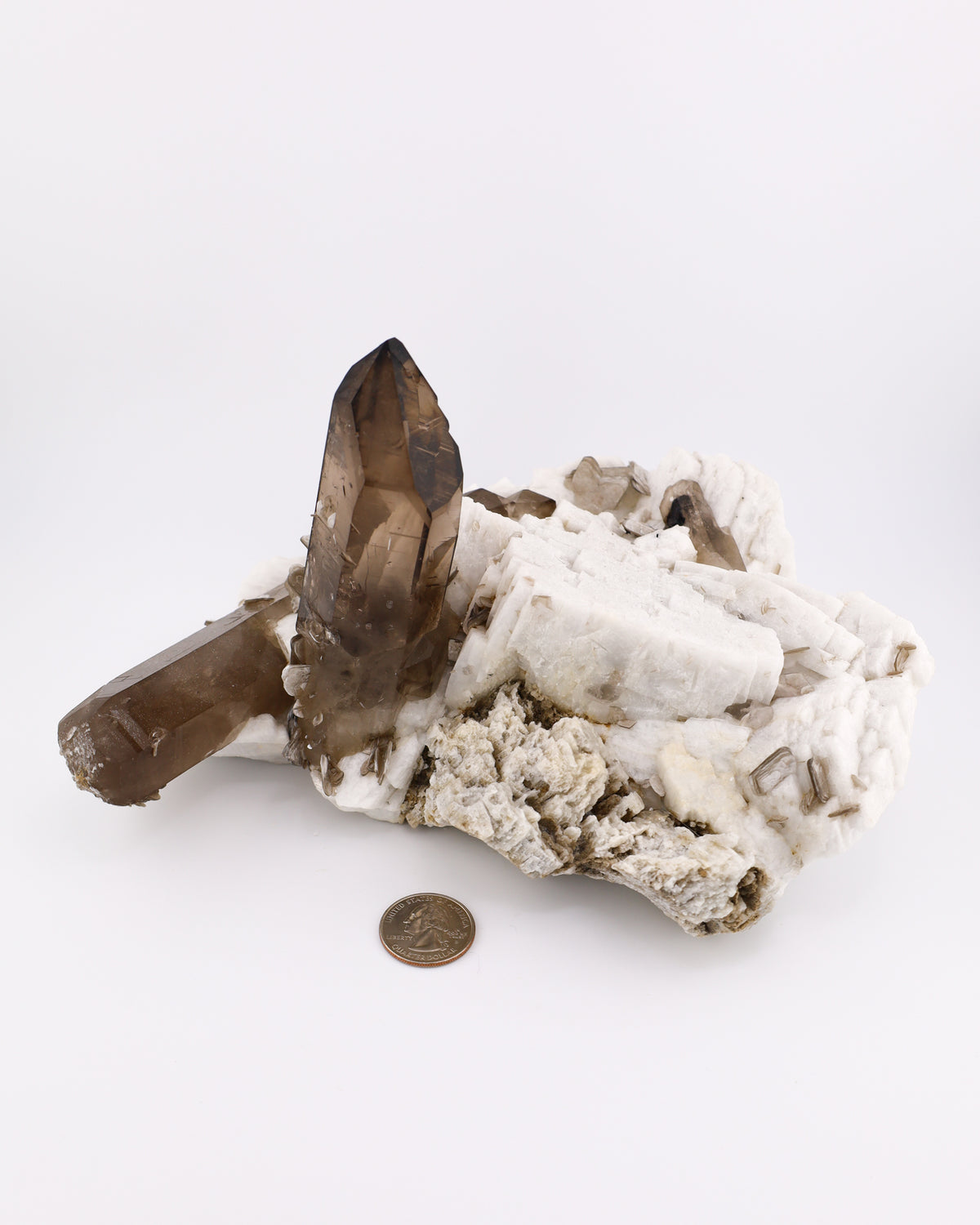 Smoky Quartz with Albite & Feldspar