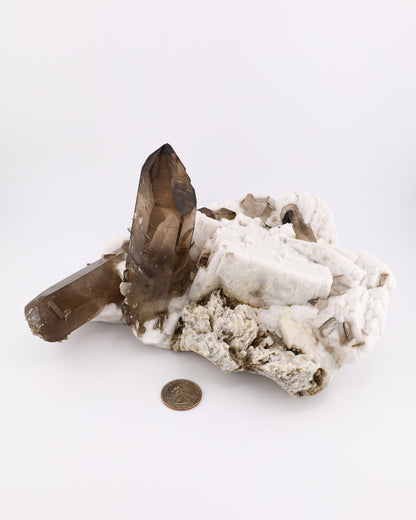 Smoky Quartz with Albite & Feldspar